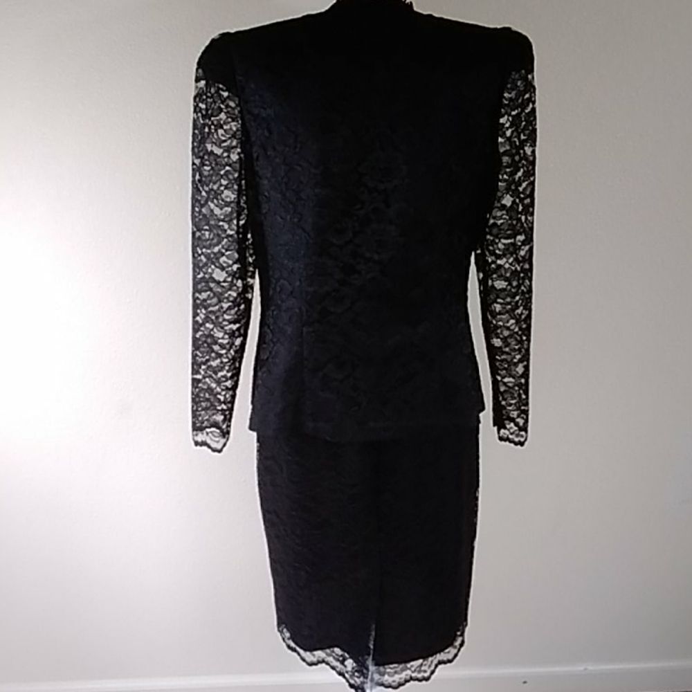 VINTAGE LACE DRESS  DAVID ROSE  BLACK - Picture 4 of 12